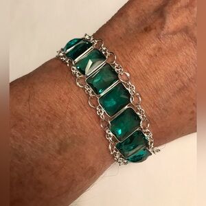 Tourmaline Stamped 925 Sterling Silver Bracelet